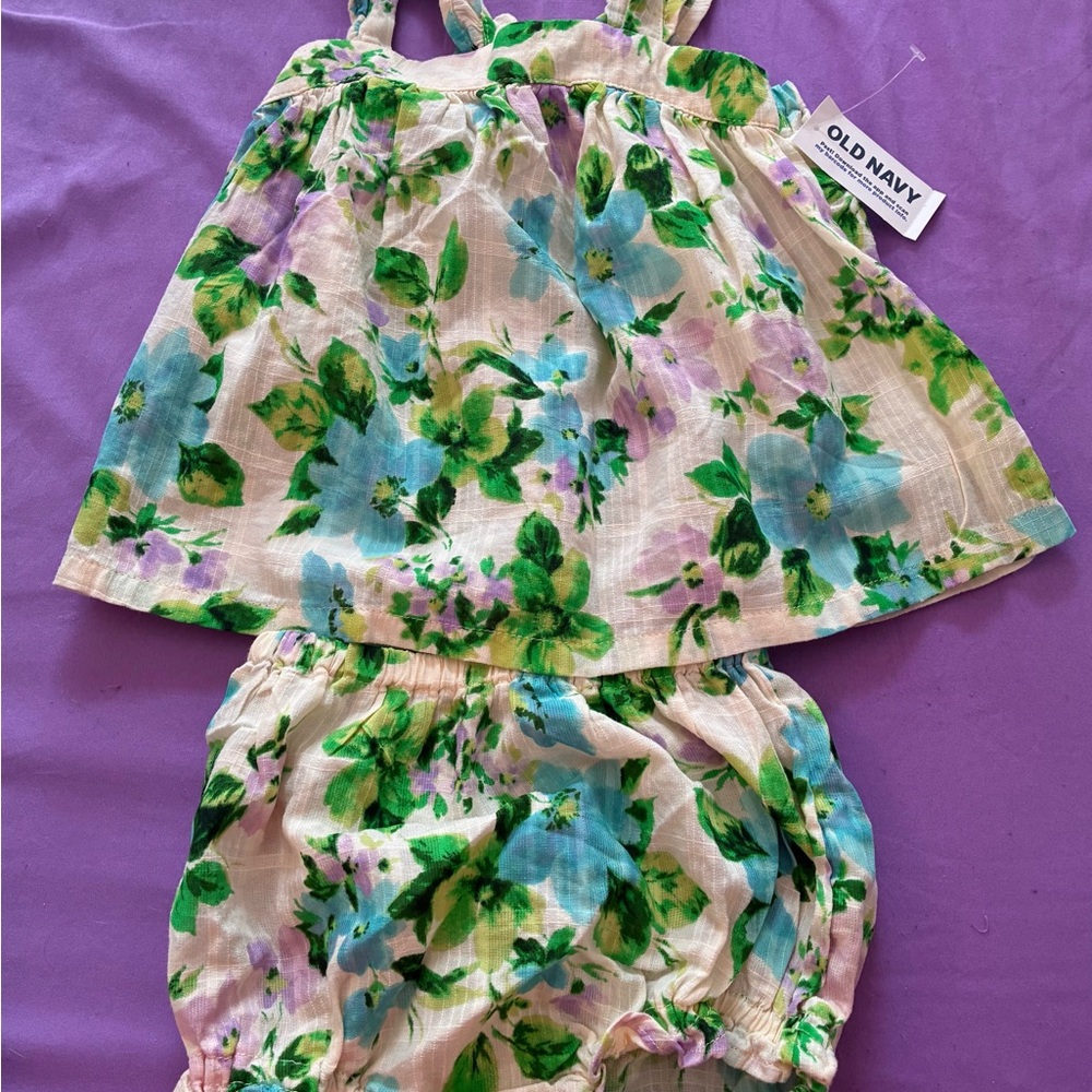 Old Navy Floral Baby Top and Bloomers